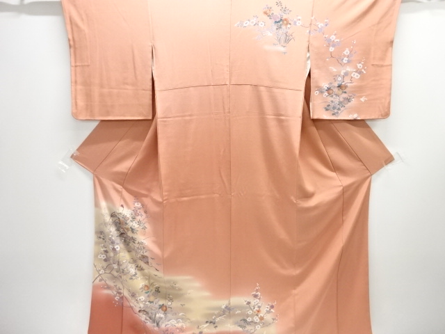Visiting Kimono with Flower and Shell Oke pattern